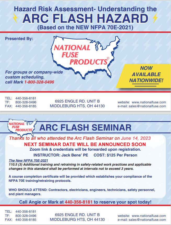 ARC Flash Seminar Via Zoom