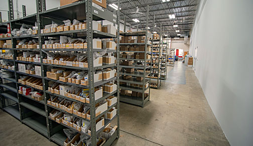 Part of our new warehouse space - that's a lot of fuses!