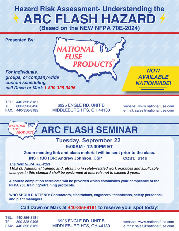 ARC Flash Seminar Via Zoom